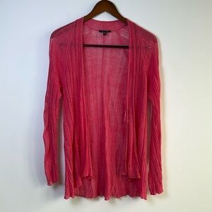 Eileen Fisher Peony Pink Variegated Linen Silk Angled Cardigan Size Small